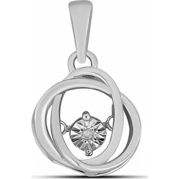 Přívěsek Přívěsek stříbrný s broušeným tancujícím diamantem Ag 925 037330 DIA 1,2 cm, 1,6 g