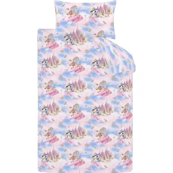 Povlečení Modré/růžové dětské povlečení na dvoulůžko 200x200 cm Candy Unicorn – Catherine Lansfield ID_1801003