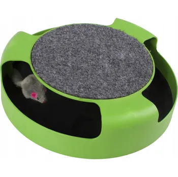 Hračka pro kočku Myška pro kočky Iso Trade KOLEČKO S MYŠÍ ŠKRABADLO MYŠKA 25CM