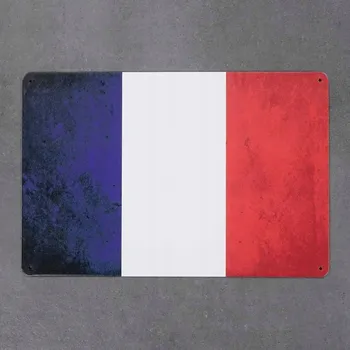 Obraz Dekorativní kovová cedule VLAJKA FRANCIE
