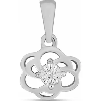 Přívěsek Přívěsek stříbrný s broušeným diamantem Ag 925 017374 DIA 0,85 cm, 0,8 g