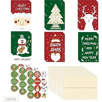 MEISHANG vánoční přání / pohlednice s obálkami - 108 ks