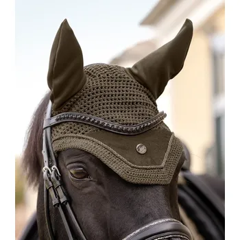 Koňská maska proti hmyzu Čabraka Waldhausen St. Gallen zelená/hnědá
