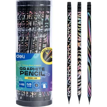 Mikrotužka Tužka HB s gumou kulatá DELI EC041-HB mix