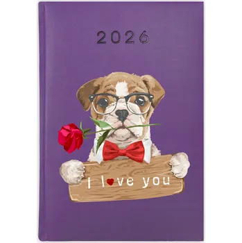 Kalendář Knižní kalendář 2026 A5 FunnyCase fialový