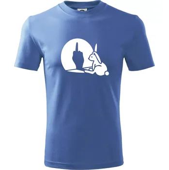 Chlapecké tričko Zajíc stín fuck - Tričko dětské bavlněné - 98 cm / 2 roky ( Azurově modrá )