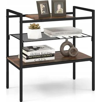 Konferenční stolek Konferenční stolek Costway obdélníkový 60 x 33,5 x 61 cm, rustikální dub