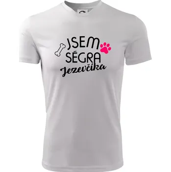 Chlapecké oblečení Jsem ségra Jezevčíka - Dětské triko sportovní (dresovina) - 146 cm/10 let ( Bílá )