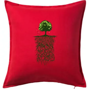 Polštář Know Your Roots - Polštář 50x50 - 50x50 - Včetně výplně ( Červená )
