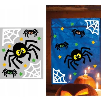 Party dekorace Dekorace Gelové Nálepky na Okno Sklo PAVOUK Pavučina Halloween