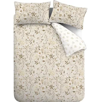 Povlečení Bílé/béžové povlečení na dvoulůžko 200x200 cm Isadora Floral – Catherine Lansfield ID_1801863