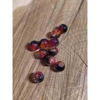 Korálek Skleněné korálky 8 mm balení 10 ks barva červená modrá