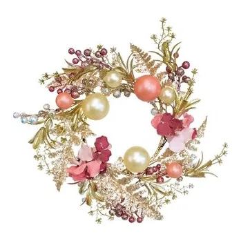 Věnec Věnec třpytivý růžový Ø35 cm