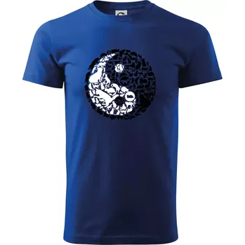 Pánské tričko YinYang Cats - Triko extra velké (5-8XL) - 7XL ( Královská modrá )