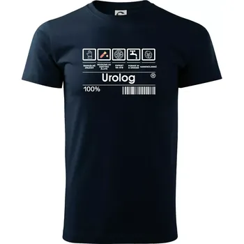 Pánské tričko Čárový kód - urolog - Triko extra velké (5-8XL) - 6XL ( Námořní modrá (velmi tmavá - téměř černá) )