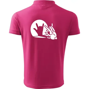 Pánská košile Zajíc stín rock - Polokošile pánská Pique Polo 203 - 5XL ( Purpurová )