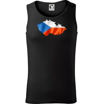 Česká vlajka v obrysu republiky - Tílko pánské Core - 2XL ( Černá )