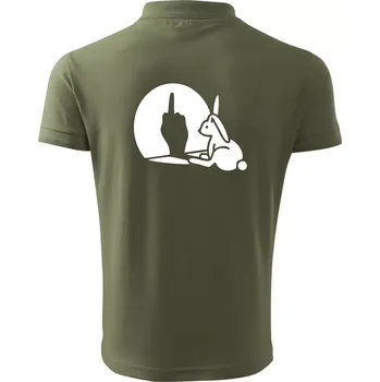 Pánská košile Zajíc stín fuck - Polokošile pánská Pique Polo 203 - L ( Khaki )
