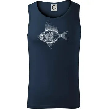 Steampunk ryba - Tílko pánské Core - L ( Námořní modrá (velmi tmavá - téměř černá) )