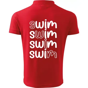 Pánská košile Swim nápis - Polokošile pánská Pique Polo 203 - S ( Červená )