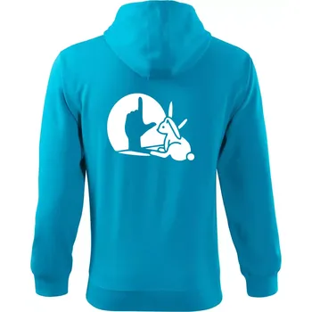 Pánská mikina Zajíc stín loser - Mikina s kapucí na zip trendy zipper - 3XL ( Světlý tyrkys )