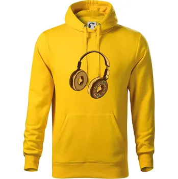 Pánská mikina Headphone Donut - Mikina pánská Cape s kapucí - 3XL ( Žlutá )