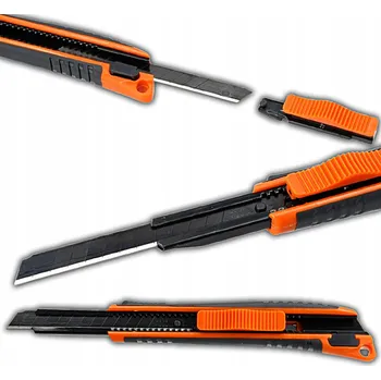 Pracovní nůž PRACOVNÍ NŮŽ S VÝSUVNOU ODLAMOVACÍ ČEPELÍ ČERNÁ ČEPEL 9 mm MĚKKÁ RUKOJEŤ