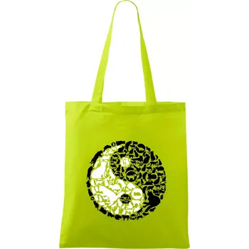YinYang Cats - Taška bavlněná - 42 x 38 cm ( Limetková )