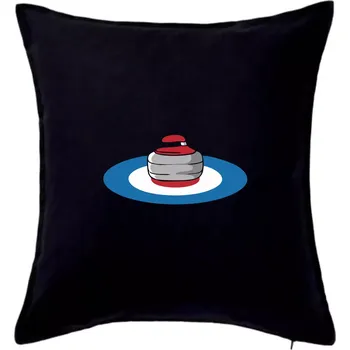 Polštář Curling kámen - Polštář 50x50 - 50x50 - Pouze potah ( Černá )