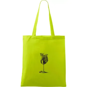 Sklenice plná vína - Taška bavlněná - 42 x 38 cm ( Limetková )