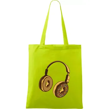Headphone Donut - Taška bavlněná - 42 x 38 cm ( Limetková )
