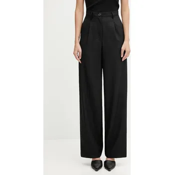 Kalhoty Fiorucci Wide Leg Tailored Wool, 42, černá, 99X