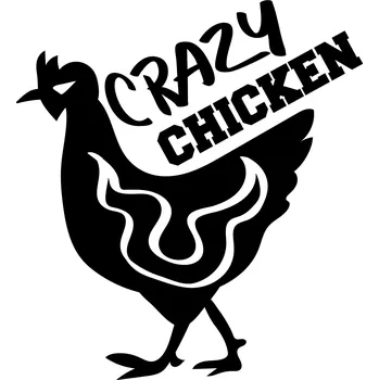 Samolepicí dekorace na vozidlo Samolepka na auto - bláznivá slepice 2D