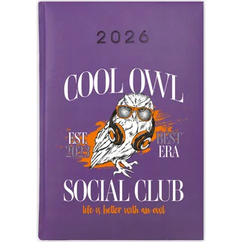 Diář Knihový kalendář 2026 A5 fialový