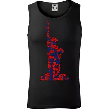 Socha svobody - New york ikony - Tílko pánské Core - 2XL ( Černá )