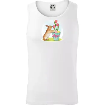 Velikonoční zajíček tulipány - Tílko pánské Core - S ( Bílá )
