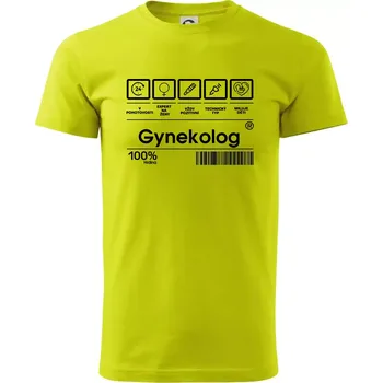 Čárový kód - gynekolog - Klasické pánské triko vyšší gramáže - XS ( Limetková )