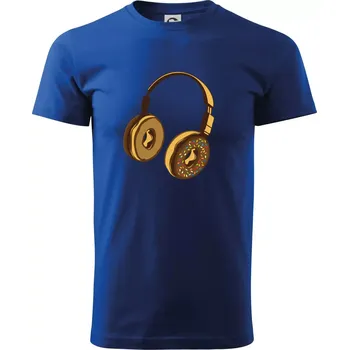 Pánské tričko Headphone Donut - Triko extra velké (5-8XL) - 6XL ( Královská modrá )