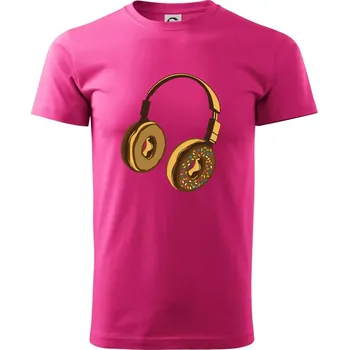 Headphone Donut - Klasické pánské triko vyšší gramáže - XS ( Purpurová )