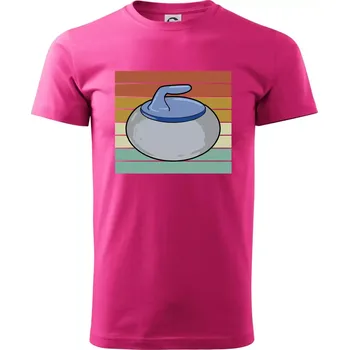 Pánská móda Curling vintage - Klasické pánské triko vyšší gramáže - S ( Purpurová )