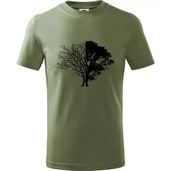Chlapecké tričko Life And Death tree - Tričko dětské bavlněné - 134 cm/8 let ( Khaki )