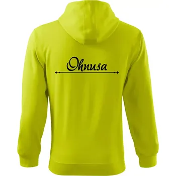 Pánská mikina Staročeština - Ohnusa - nestoudník, hanebník, nemrava - Mikina s kapucí na zip trendy zipper - 2XL ( Limetková )