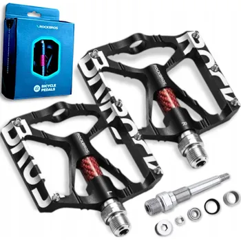 Pedál na kolo Platformové pedály Rockbros PEDAŁY ROWEROWE PLATFORMOWE BLACK LEKKIE černé