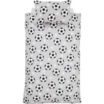 Šedé flanelové dětské povlečení na dvoulůžko 200x200 cm Football Stars – Catherine Lansfield ID_1801151