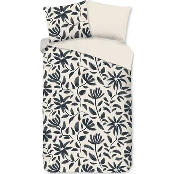 Povlečení Černé/béžové bavlněné povlečení na jednolůžko/prodloužené 140x220 cm Emilia – Good Morning ID_1808434