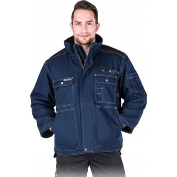 ZIMNÍ BUNDA L&H ZATEPLENÁ kožíškem bez kapuce FINER TMAVĚ MODRÁ XXL