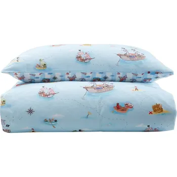 Povlečení Modré bavlněné dětské povlečení na dvoulůžko 200x200 cm Pirates – Belle & Boo ID_1804381