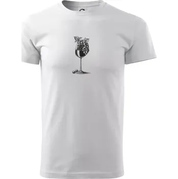 Pánské tričko Sklenice plná vína - Triko extra velké (5-8XL) - 7XL ( Bílá )