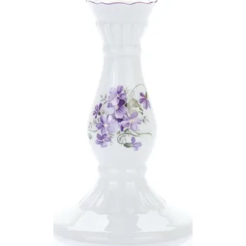Hmoždíř Český porcelán, a.s., Dubí Svícen, 16 cm, fialky, Český porcelán