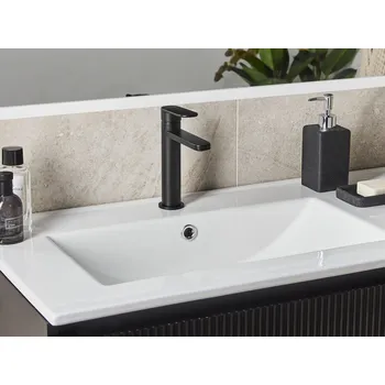 Vodovodní baterie Koupelnová umyvadlová baterie černá mosaz 18 cm matný povrch jednopáková doplňky moderní styl koupelna Beliani